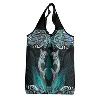 New Zealand Kotiate Weapon Grocery Bag Aotearoa Mango Paua Shell Maori Pattern