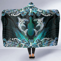 New Zealand Kotiate Weapon Hooded Blanket Aotearoa Mango Paua Shell Maori Pattern