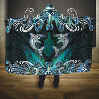 New Zealand Kotiate Weapon Hooded Blanket Aotearoa Mango Paua Shell Maori Pattern