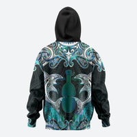 New Zealand Kotiate Weapon Hoodie Aotearoa Mango Paua Shell Maori Pattern