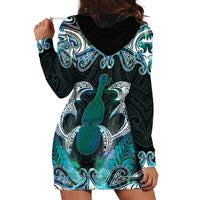 New Zealand Kotiate Weapon Hoodie Dress Aotearoa Mango Paua Shell Maori Pattern