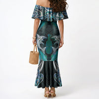 New Zealand Kotiate Weapon Mermaid Dress Aotearoa Mango Paua Shell Maori Pattern LT22 - Polynesian Pride