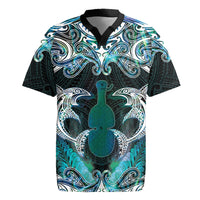New Zealand Kotiate Weapon Rugby Jersey Aotearoa Mango Paua Shell Maori Pattern