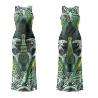 New Zealand Mere Pounamu Weapon Couples Matching Tank Maxi Dress and Long Sleeve Button Shirt Aotearoa Mango Paua Shell Maori Pattern LT22 - Polynesian Pride