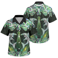 New Zealand Mere Pounamu Weapon Family Matching Short Sleeve Bodycon Dress and Hawaiian Shirt Aotearoa Mango Paua Shell Maori Pattern LT22 Son's Shirt Green - Polynesian Pride