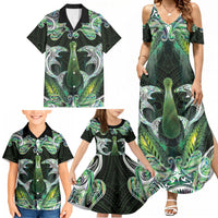 New Zealand Mere Pounamu Weapon Family Matching Summer Maxi Dress and Hawaiian Shirt Aotearoa Mango Paua Shell Maori Pattern LT22 - Polynesian Pride