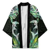 New Zealand Mere Pounamu Weapon Kimono Aotearoa Mango Paua Shell Maori Pattern