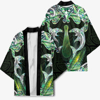 New Zealand Mere Pounamu Weapon Kimono Aotearoa Mango Paua Shell Maori Pattern