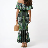 New Zealand Mere Pounamu Weapon Mermaid Dress Aotearoa Mango Paua Shell Maori Pattern LT22 - Polynesian Pride
