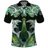 New Zealand Mere Pounamu Weapon Polo Shirt Aotearoa Mango Paua Shell Maori Pattern
