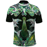 New Zealand Mere Pounamu Weapon Polo Shirt Aotearoa Mango Paua Shell Maori Pattern