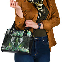 New Zealand Mere Pounamu Weapon Shoulder Handbag Aotearoa Mango Paua Shell Maori Pattern