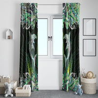 New Zealand Mere Pounamu Weapon Window Curtain Aotearoa Mango Paua Shell Maori Pattern
