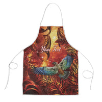 New Zealand Kea Bird Matariki Personalised Apron Silver Fern Maori Pattern LT22 Orange - Polynesian Pride