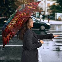 New Zealand Kea Bird Matariki Personalised Umbrella Silver Fern Maori Pattern LT22 - Polynesian Pride