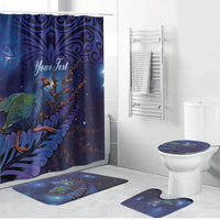 Takahe New Zealand Personalised Bathroom Set Harakeke Silver Fern Maori Pattern