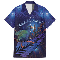 Takahe New Zealand Personalised Family Matching Tank Maxi Dress and Hawaiian Shirt Harakeke Silver Fern Maori Pattern