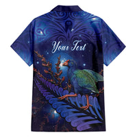 Takahe New Zealand Personalised Family Matching Tank Maxi Dress and Hawaiian Shirt Harakeke Silver Fern Maori Pattern