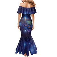 Takahe New Zealand Personalised Mermaid Dress Harakeke Silver Fern Maori Pattern LT22 - Polynesian Pride
