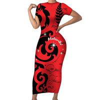 New Zealand Matariki Family Matching Short Sleeve Bodycon Dress and Hawaiian Shirt Maori New Year Koru Pattern