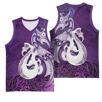 New Zealand Matariki Basketball Jersey Maori Manaia Galaxy Silver Fern Purple Color