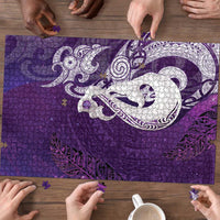 New Zealand Matariki Puzzle Maori Manaia Galaxy Silver Fern Purple Color
