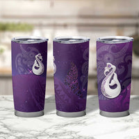 New Zealand Matariki Tumbler Cup Maori Manaia Galaxy Silver Fern Purple Color