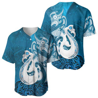 New Zealand Matariki Baseball Jersey Maori Manaia Galaxy Silver Fern Blue Color