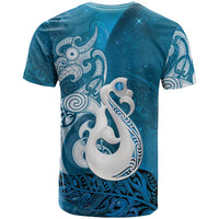 New Zealand Matariki T Shirt Maori Manaia Galaxy Silver Fern Blue Color