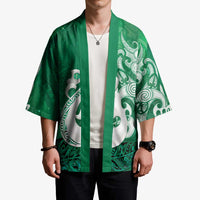 New Zealand Matariki Kimono Maori Manaia Galaxy Silver Fern Green Color