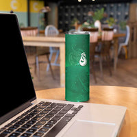 New Zealand Matariki Skinny Tumbler Maori Manaia Galaxy Silver Fern Green Color