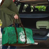 New Zealand Matariki Travel Bag Maori Manaia Galaxy Silver Fern Green Color
