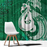 New Zealand Matariki Window Curtain Maori Manaia Galaxy Silver Fern Green Color