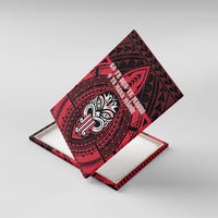 New Zealand Maori Language Week Canvas Wall Art Te Wiki O Te Reo Maori Hei Tiki LT22 With Frame Red - Polynesian Pride