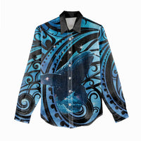 New Zealand Matariki Women Casual Shirt Maori Humpback Whale Galaxy