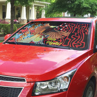 Papua New Guinea Pidgin Language Week Auto Sun Shade Halo Olgeta Tok Pisin Wik Bird Of Paradise Oro Batik LT22 - Polynesian Pride