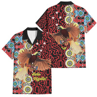 Personalised Papua New Guinea Pidgin Language Week Family Matching Puletasi and Hawaiian Shirt Halo Olgeta Tok Pisin Wik Bird Of Paradise Oro Batik LT22 Dad's Shirt - Short Sleeve Red - Polynesian Pride