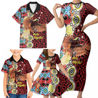 Personalised Papua New Guinea Pidgin Language Week Family Matching Short Sleeve Bodycon Dress and Hawaiian Shirt Halo Olgeta Tok Pisin Wik Bird Of Paradise Oro Batik LT22 - Polynesian Pride