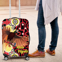 Papua New Guinea Pidgin Language Week Luggage Cover Halo Olgeta Tok Pisin Wik Bird Of Paradise Oro Batik LT22 Red - Polynesian Pride