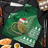 New Zealand Kakapo Christmas In July Apron Silver Fern Santa Xmas Green Color
