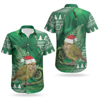 New Zealand Kakapo Christmas In July Couples Matching Summer Maxi Dress and Hawaiian Shirt Silver Fern Santa Xmas Green Color LT22 - Polynesian Pride