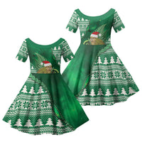 New Zealand Kakapo Christmas In July Family Matching Mermaid Dress and Hawaiian Shirt Silver Fern Santa Xmas Green Color LT22 Daughter's Dress Green - Polynesian Pride