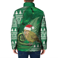 New Zealand Kakapo Christmas In July Padded Jacket Silver Fern Santa Xmas Green Color