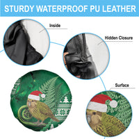 New Zealand Kakapo Christmas In July Spare Tire Cover Silver Fern Santa Xmas Green Color