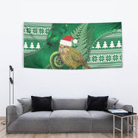New Zealand Kakapo Christmas In July Tapestry Silver Fern Santa Xmas Green Color