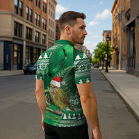 New Zealand Kakapo Christmas In July Zipper Polo Shirt Silver Fern Santa Xmas Green Color LT22 - Polynesian Pride
