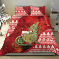 New Zealand Kakapo Christmas In July Bedding Set Silver Fern Santa Xmas Red Color