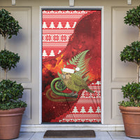 New Zealand Kakapo Christmas In July Door Cover Silver Fern Santa Xmas Red Color