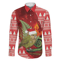 New Zealand Kakapo Christmas In July Family Matching Summer Maxi Dress and Hawaiian Shirt Silver Fern Santa Xmas Red Color