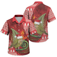 New Zealand Kakapo Christmas In July Family Matching Tank Maxi Dress and Hawaiian Shirt Silver Fern Santa Xmas Red Color LT22 Son's Shirt Red - Polynesian Pride